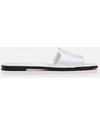 McQueen - Flat Leather Slide Sandal - Lyst