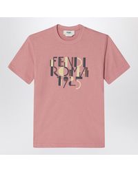Fendi - Cotton T-Shirt With Logo Print - Lyst