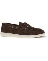 Prada - Suede Boat Loafers - Lyst