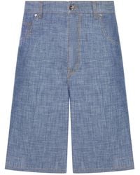 Fendi - Light Chambray Bermuda Shorts - Lyst