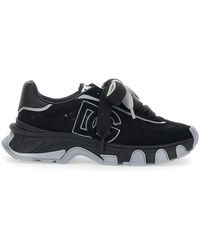 Dolce & Gabbana - Sneaker With Lace Inserts And Logo Patch On Tong - Lyst