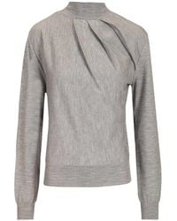 Givenchy - Draped Wool Blend Turtleneck Sweater - Lyst