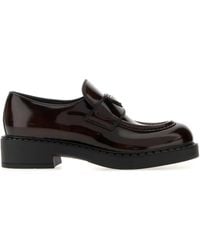 Prada - Dark Leather Loafers - Lyst