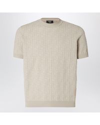 Fendi - Cream Ff Cotton Selleria Pullover - Lyst