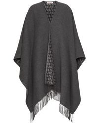 Valentino - Fringed Double Poncho - Lyst