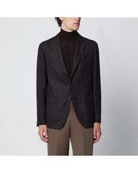 Tagliatore - Single-Breasted Jacket With A Micro Check Pattern - Lyst