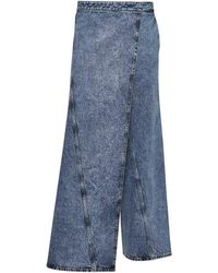Alaïa - Denim Wrap Jeans - Lyst