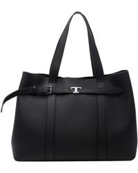 Tod's - Medium Leather Hobo Bag With T Timeless Logo - Lyst