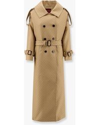 Gucci - Wool And Silk Crepe Coat With All-Over Gg Motif - Lyst
