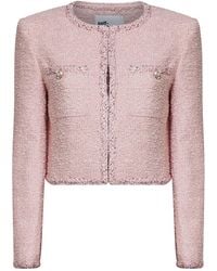 Self-Portrait - Bouclé Jacket With Braided Trimmings - Lyst