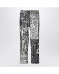 Maison Margiela - Patchwork Trousers With Floral Sequins - Lyst