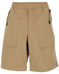 Moncler - Bermuda Shorts With Elastic Waist And Logo Patch On The Rear - Lyst