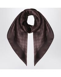 Gucci - Printed Silk Twill Carre With Gg Print - Lyst