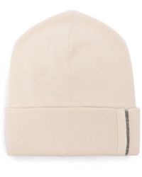 Brunello Cucinelli - Ribbed Cashmere Knit Beanie With Monili Detail - Lyst