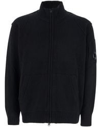 C.P. Company - Jacket With High Neck And Logo Plaque On The Sleeve - Lyst