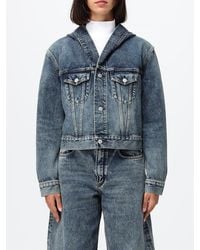 Alaïa - Alai�A Cropped Hooded Denim Jacket - Lyst