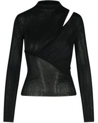 Self-Portrait - Long Sleeve Knit Top - Lyst