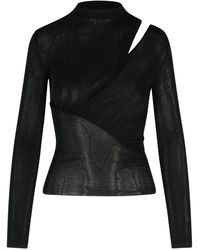 Self-Portrait - Long Sleeve Knit Top - Lyst