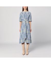Etro - Flared Midi Dress With Multi-Colored Print - Lyst