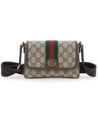 Gucci - 'Ophidia' Crossbody Bag With Adjustable And Removable Shoulder Strap And Web Detail On The Front - Lyst