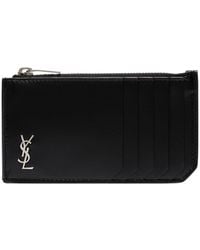 Saint Laurent - Monogram-Plaque Cardholder - Lyst