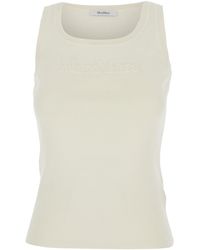 Max Mara - Sleeveless Top With Square Neck Viscose Tops - Lyst
