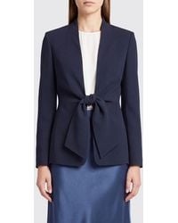 Max Mara - Slim Fit Short Cady Blazer With Tie Fastening - Lyst