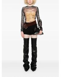 Jean Paul Gaultier - Mesh Long Sleeves Top Printed "Médaillon" - Lyst