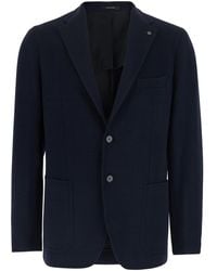 Tagliatore - Jacket Single-Breasted Wool Blazers - Lyst