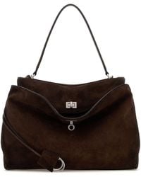 Balenciaga - Dark Suede Medium Rodeo Handbag - Lyst