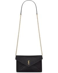 Saint Laurent - Cassandre Small Lambskin Chain Clutch - Lyst
