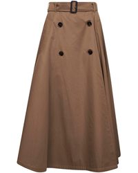 Burberry - Gabardine Midi Trench Skirt - Lyst