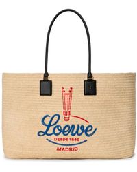 Loewe - 'Verano' Extra Large Raffia Tote - Lyst