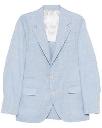 Brunello Cucinelli - Single-Breasted Blazer Jacket - Lyst