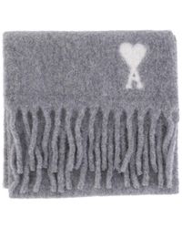 Ami Paris - Ami De Coeur Wool Scarf - Lyst