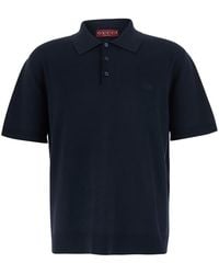 Gucci - Polo Shirt With Classic Collar And Gg Embroidery On The Front - Lyst