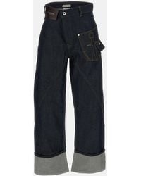 JW Anderson - Jw Anderson Twisted Turn Up Workwear Denim Jeans - Lyst