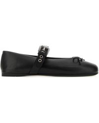 Miu Miu - Women Leather Ballerina Flats - Lyst