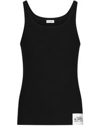 Dolce & Gabbana - Dolce & Gabbana Logo-Patch Cotton Tank Top Clothing - Lyst