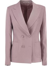 Tagliatore - Double-Breasted Linen Blazer - Lyst