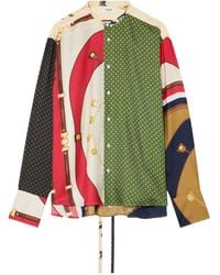 Celine - Wide Printed Silk Twill Shirt - Lyst