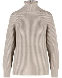 Max Mara - 'Camino' Oversized Sand Cotton Cordonetto Sweater - Lyst