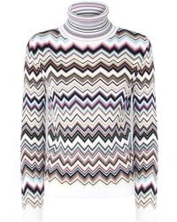 Missoni - Zig Zag Motif Turtle-Neck Sweater - Lyst