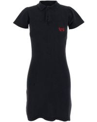 Balenciaga - Mini Dress With Polo Shirt Style Collar And Logo Detail On The Front - Lyst