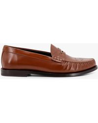 Celine - Vivienne Leather Loafer With Perforated Triomphe Logo - Lyst