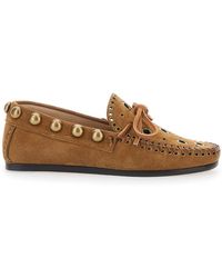 Isabel Marant - Loafers With Cut-Out Front And All-Over Metal Details - Lyst