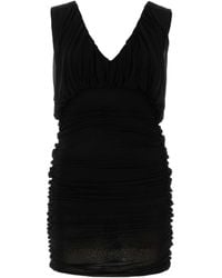 Saint Laurent - Cupro Mini Dress - Lyst