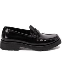 Saint Laurent - Leather Moccasin Penny Loafers - Lyst