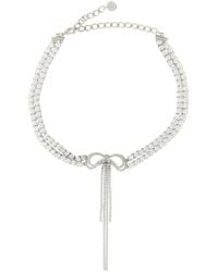 Self-Portrait - Self Portrait 'Double Crystal Bow' Necklace - Lyst