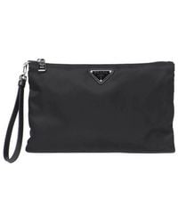 Prada - Re-Nylon And Saffiano Pouch - Lyst